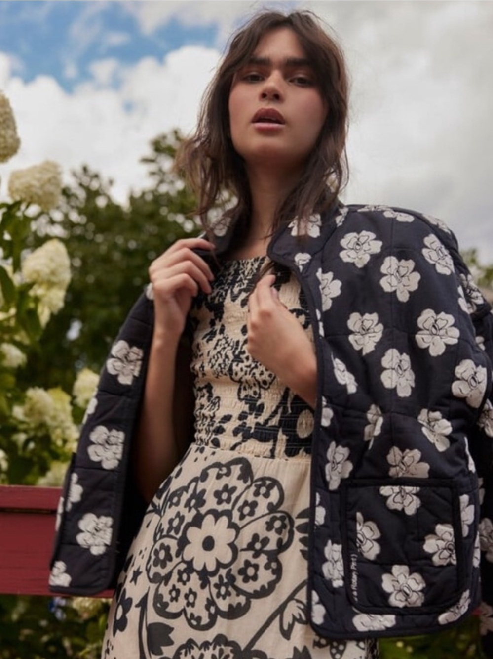 Free People Chloe Jacket Night Blooms Combo